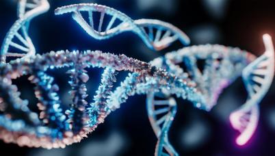 Visual representation of DNA double helix spirals 