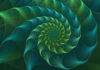 spiral pattern in green colours