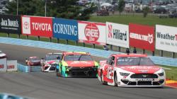 Cars racing on a track