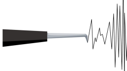 An image of a seismograph's output 