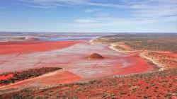 aerial image of Lake Ballard in Western Australia